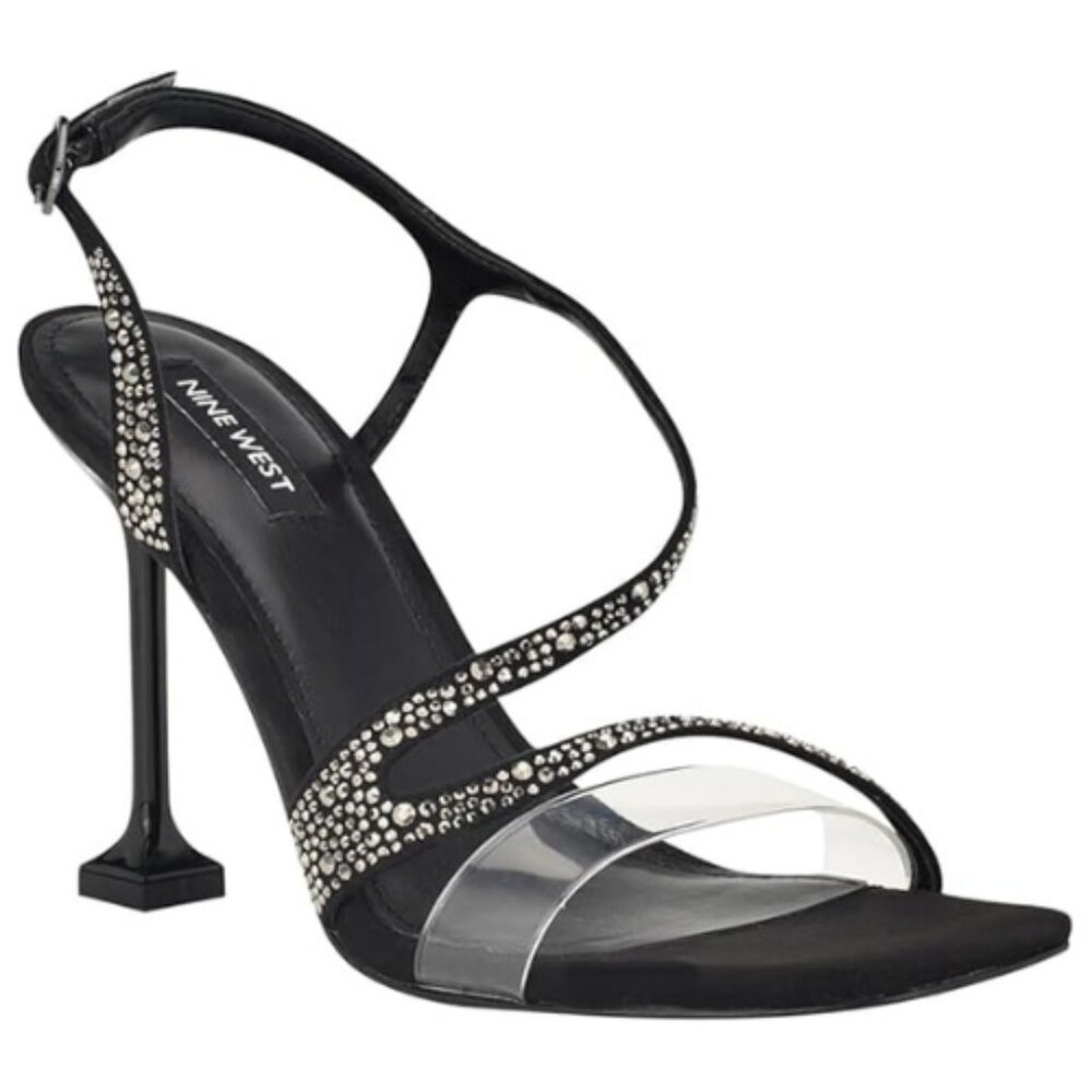 Nine West Women's Nines Heeled Sandal Black/Clear